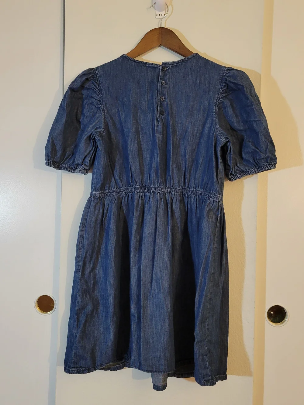 Old Navy Grils Blue Denim Puff Sleeve Dress